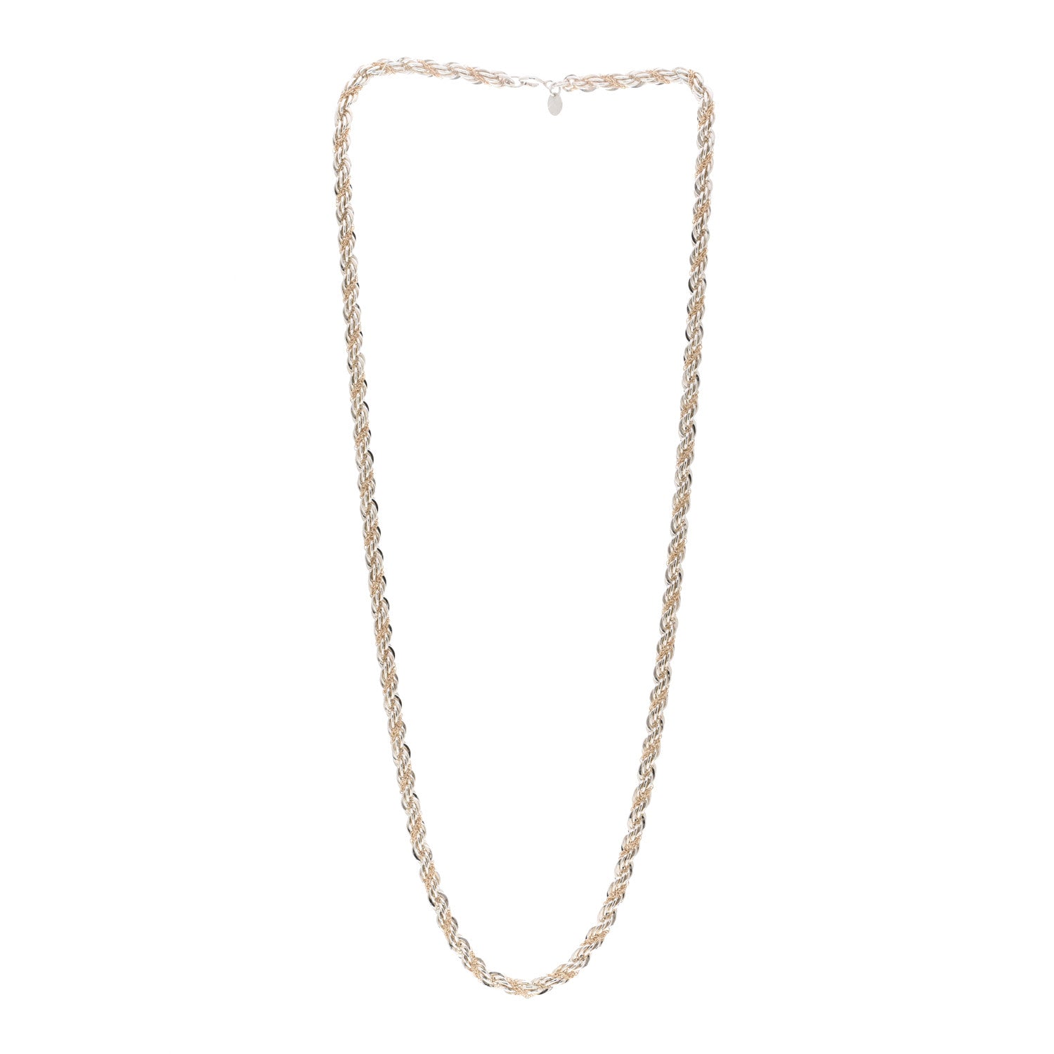 Tiffany Sterling Silver 14K Yellow Gold Rope Chain Necklace 24" 3 of 4