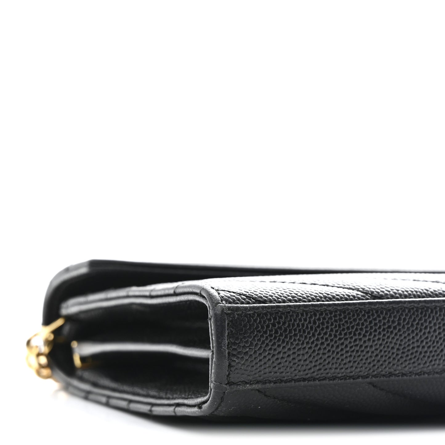 Grain De Poudre Matelasse Chevron Monogram Chain Wallet Black