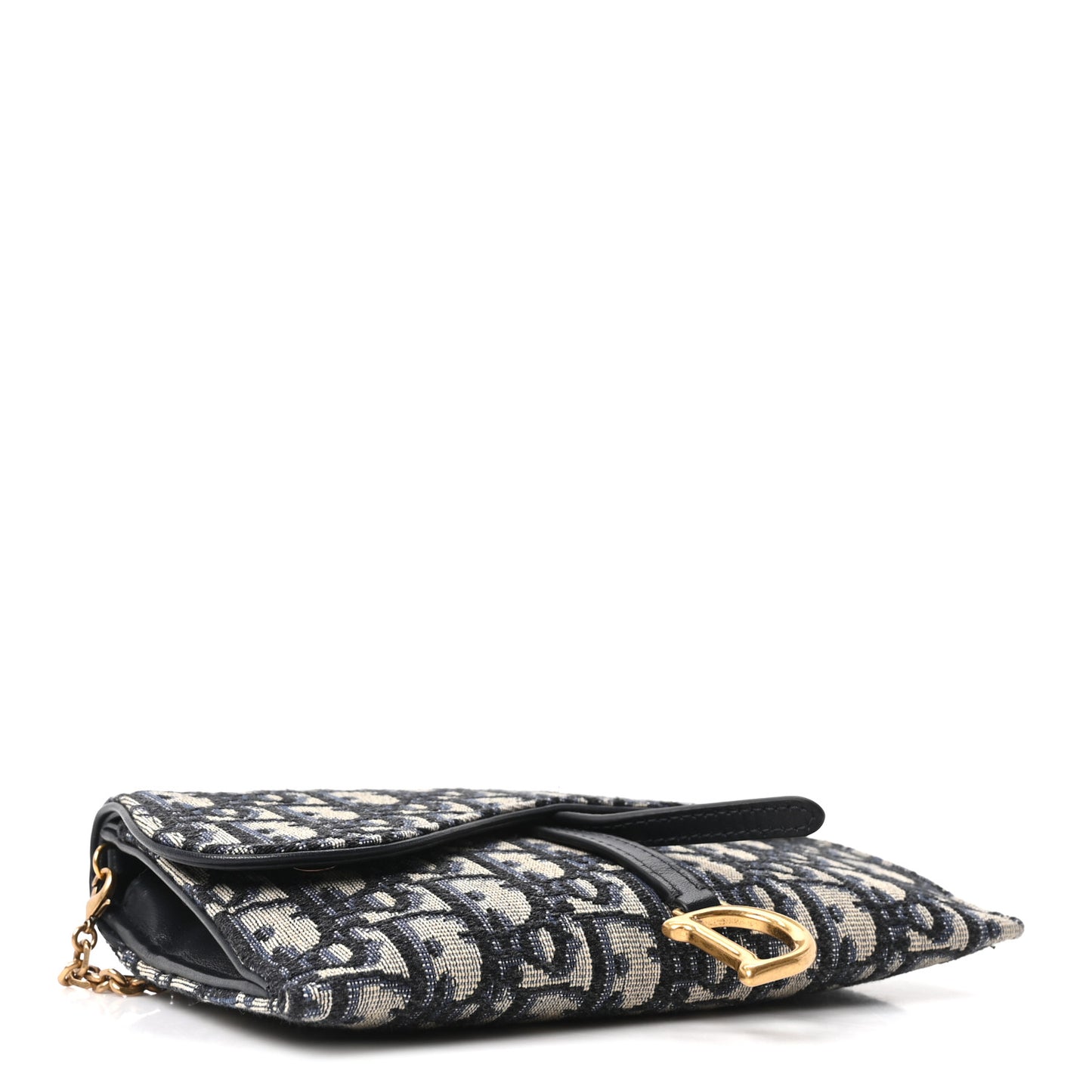 Oblique Saddle Chain Long Wallet Blue