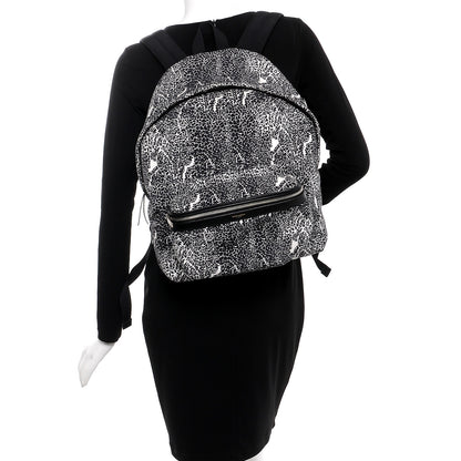 Saint Laurent Printed Canvas Hunting Backpack Black White 2 of 7