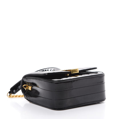 Saint Laurent Patent Calfskin Matelasse Monogram Small Vicky Chain Bag Black 3 of 10