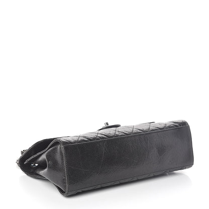 Chanel Crumpled Grained Calfskin Jumbo CC Crave Flap Black 4 of 10