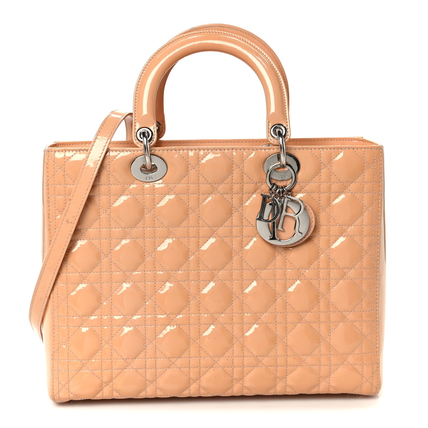 Christian Dior Patent Cannage Large Lady Dior Rose Clair 1 of 14