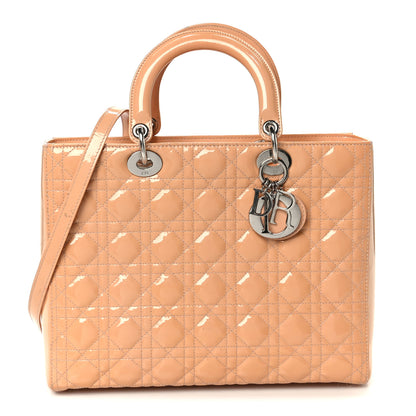 Christian Dior Patent Cannage Large Lady Dior Rose Clair 1 of 14