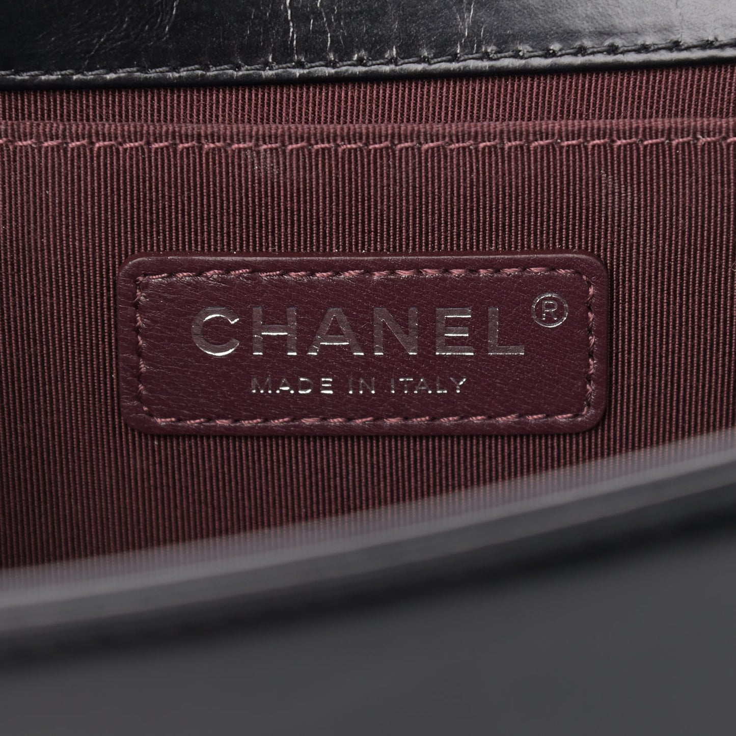 Glazed Calfskin Quilted Medium Boy Chained Flap Black
