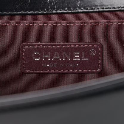Chanel Glazed Calfskin Quilted Medium Boy Chained Flap Black 6 of 9