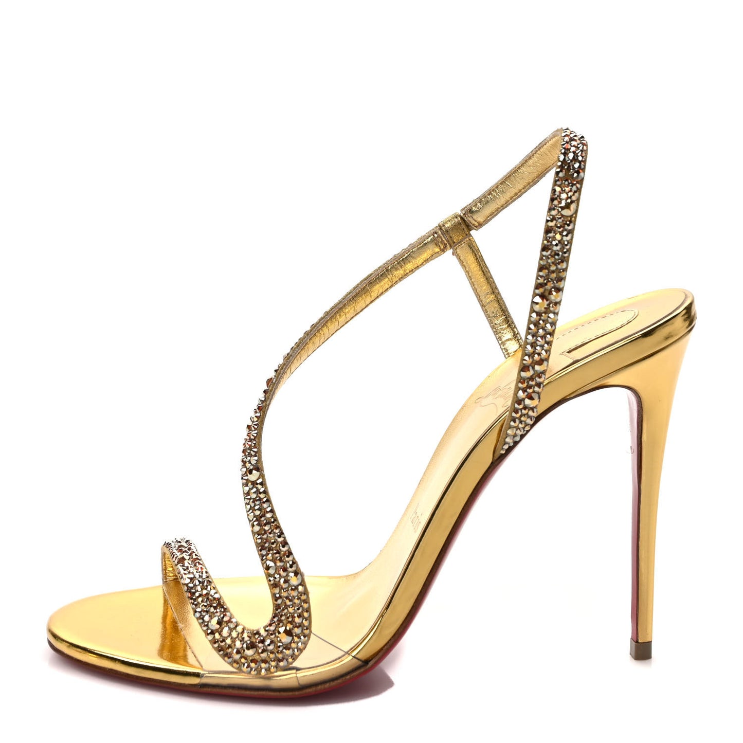 Crystal Strass Rosalie 100 Sandals 37 Cry Aurum Gold