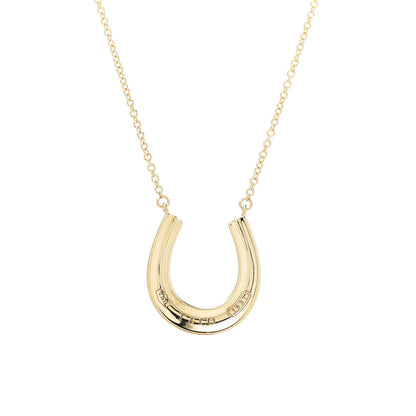 Tiffany 18K Yellow Gold 1837 Horseshoe Pendant Necklace 4 of 6