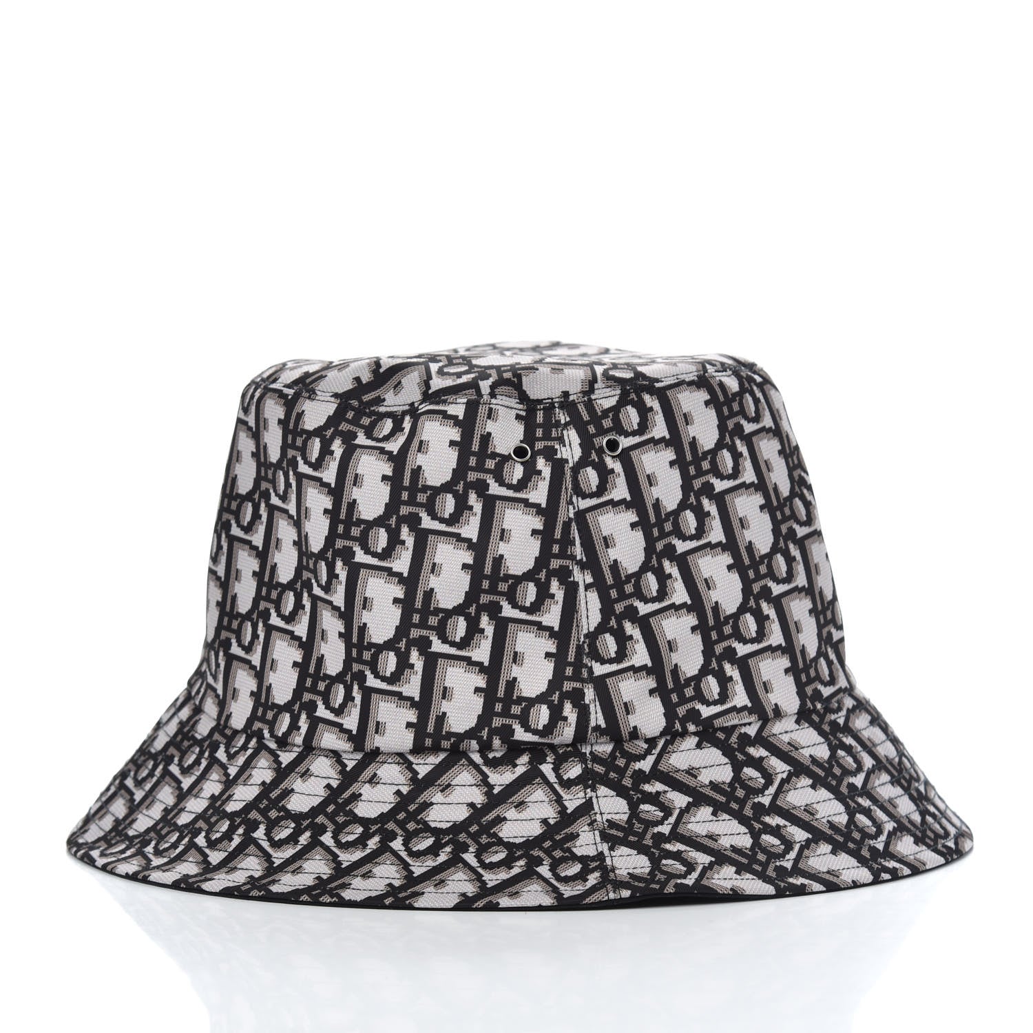 Christian Dior Polyester Cotton Oblique Teddy-D Brim Bucket Hat 58 Black 3 of 7