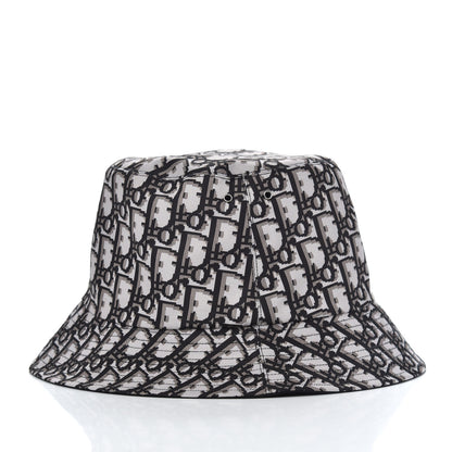 Christian Dior Polyester Cotton Oblique Teddy-D Brim Bucket Hat 58 Black 3 of 7