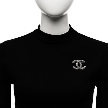 Chanel Crystal CC Brooch Silver 2 of 5