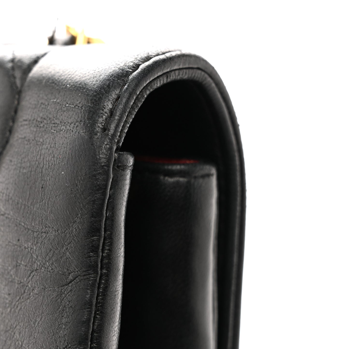 Lambskin Quilted Medium Single Flap Black