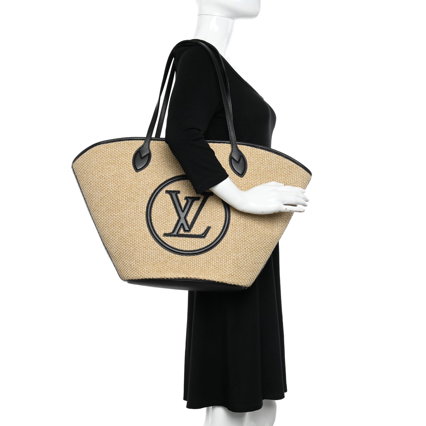 Raffia Saint Jacques Tote Black