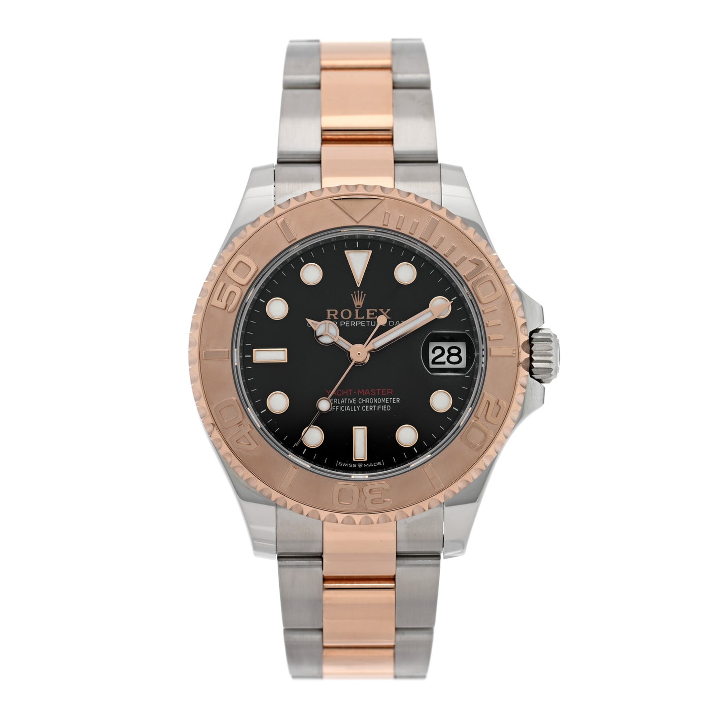 Stainless Steel 18K Everose Gold 37mm Yacht-Master Watch Black 268621