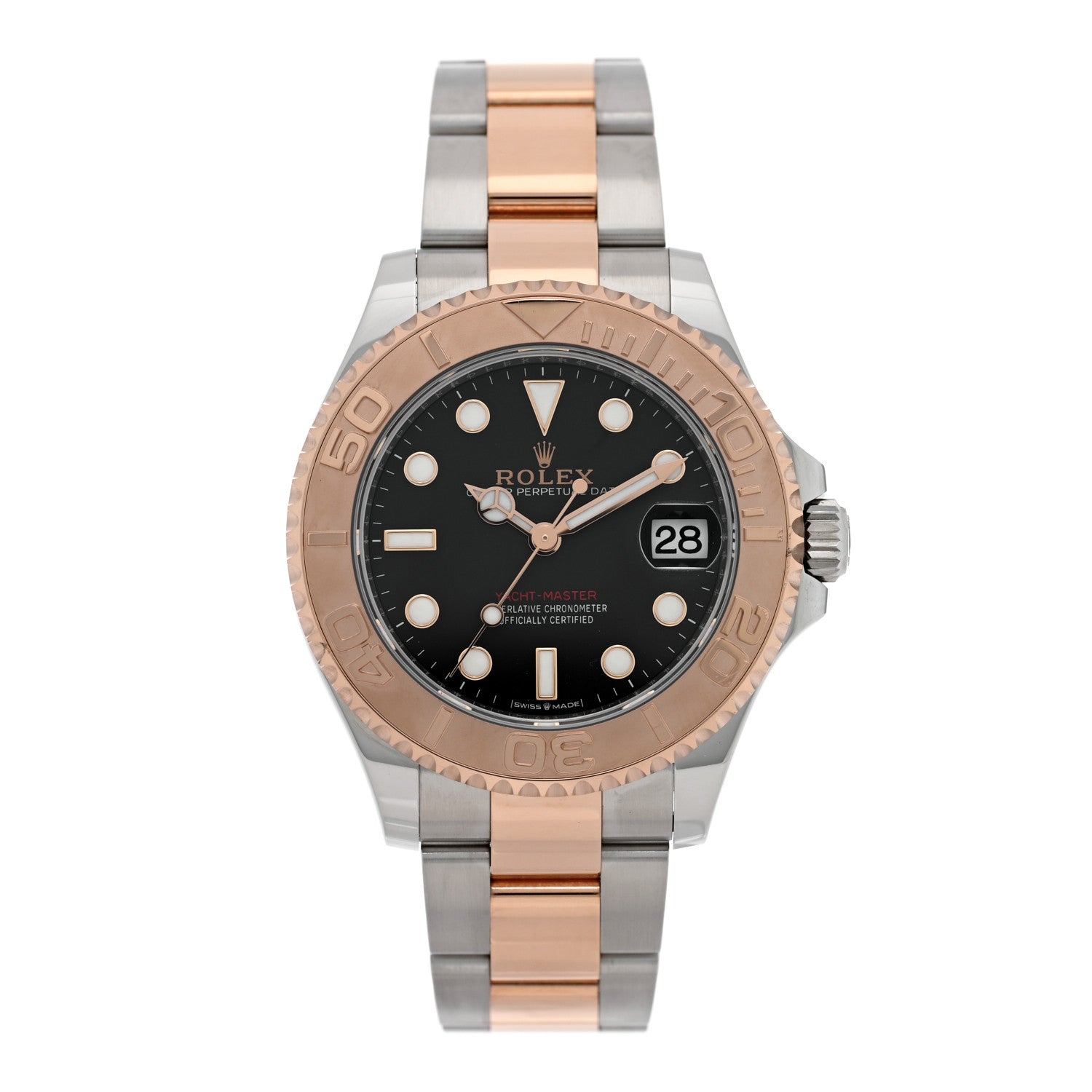 Rolex Stainless Steel 18K Everose Gold 37mm Yacht-Master Watch Black 268621 1 of 5