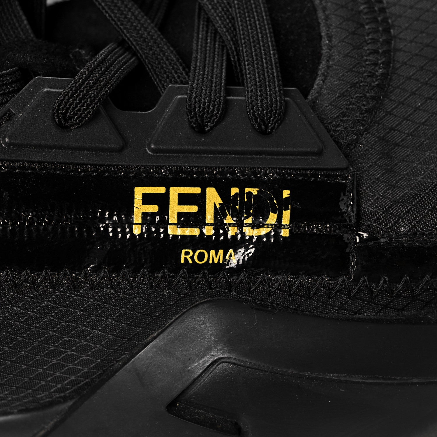 Fendi Nylon Suede Mens Fendi Flow Low Top Sneakers 8.5 Black 14 of 15