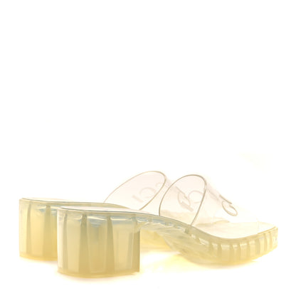 Gucci Rubber Gucci Logo Womens Platform 20/60mm Slide Sandals 37 Transparent 4 of 8