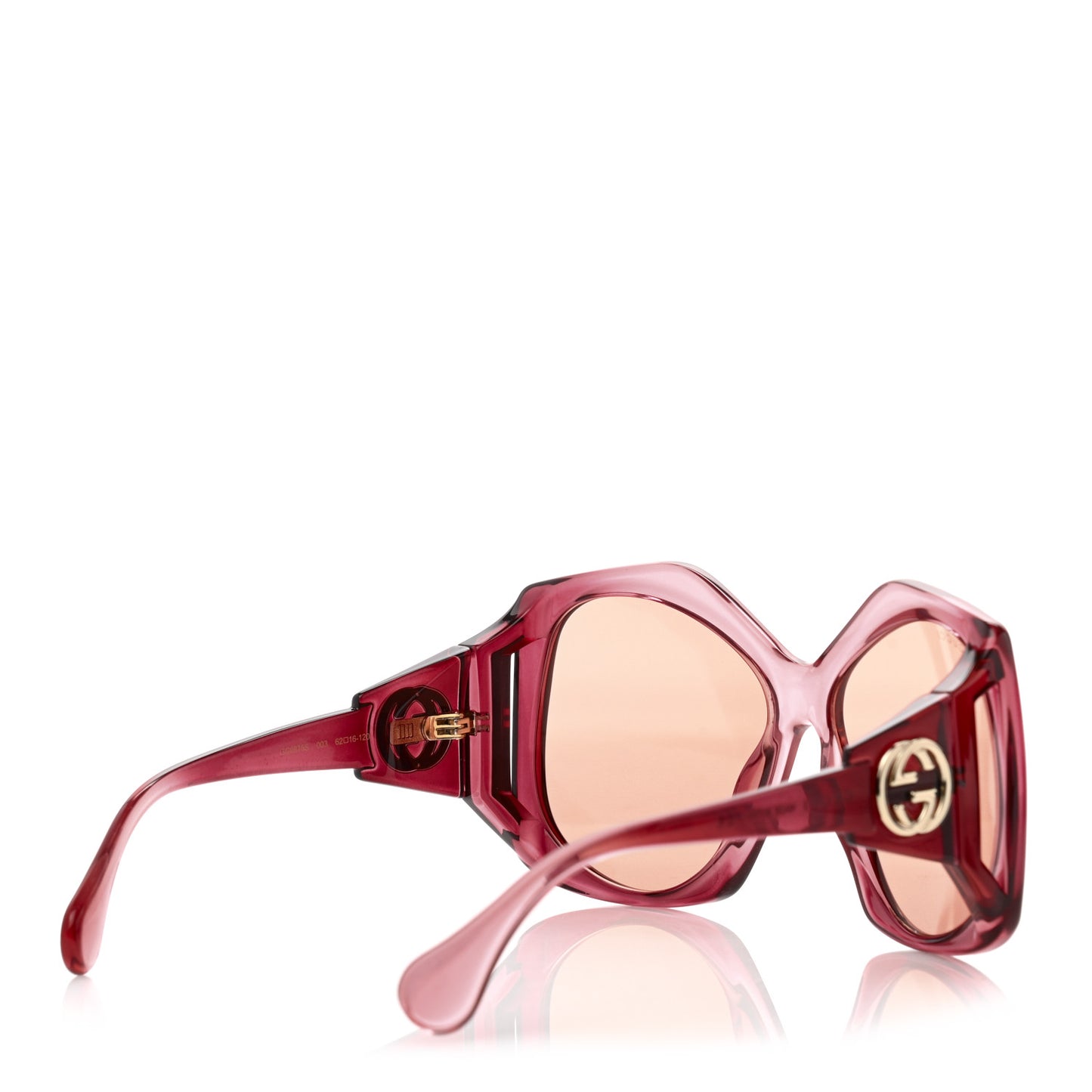 Acetate Round Sunglasses GG0875S Burgundy Orange