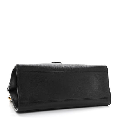 Gucci Grained Calfskin Web Crystal Butterfly Stripe Medium Totem Top Handle Bag Black 4 of 12