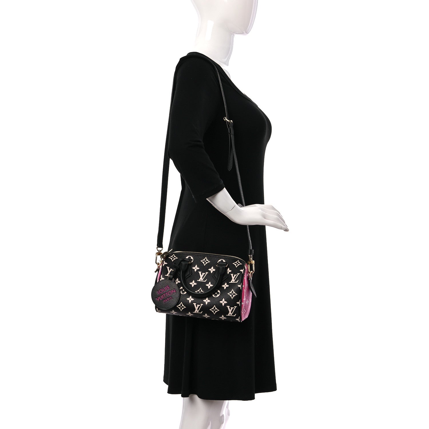 Louis Vuitton Empreinte Monogram Spring in the City Speedy Bandouliere 20 Black White Pink 2 of 9