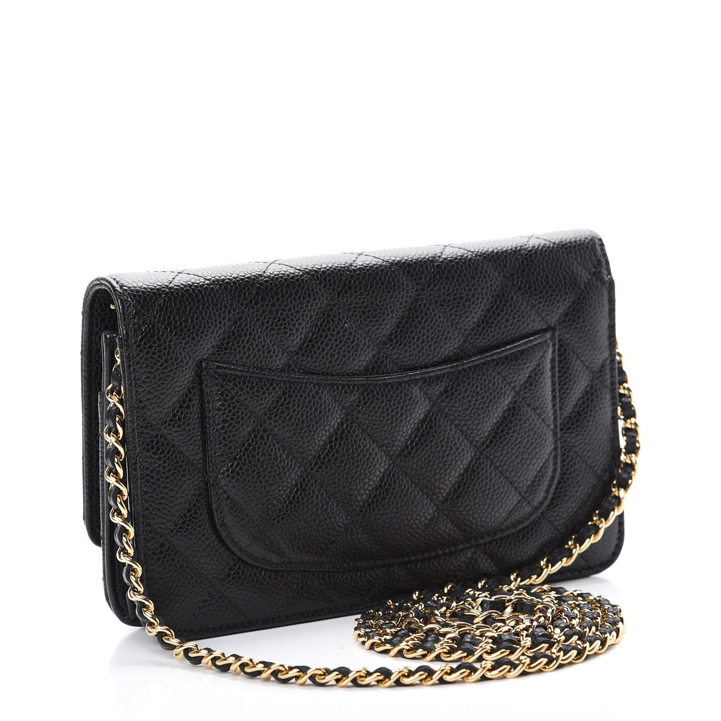 Caviar Quilted Wallet On Chain WOC Black