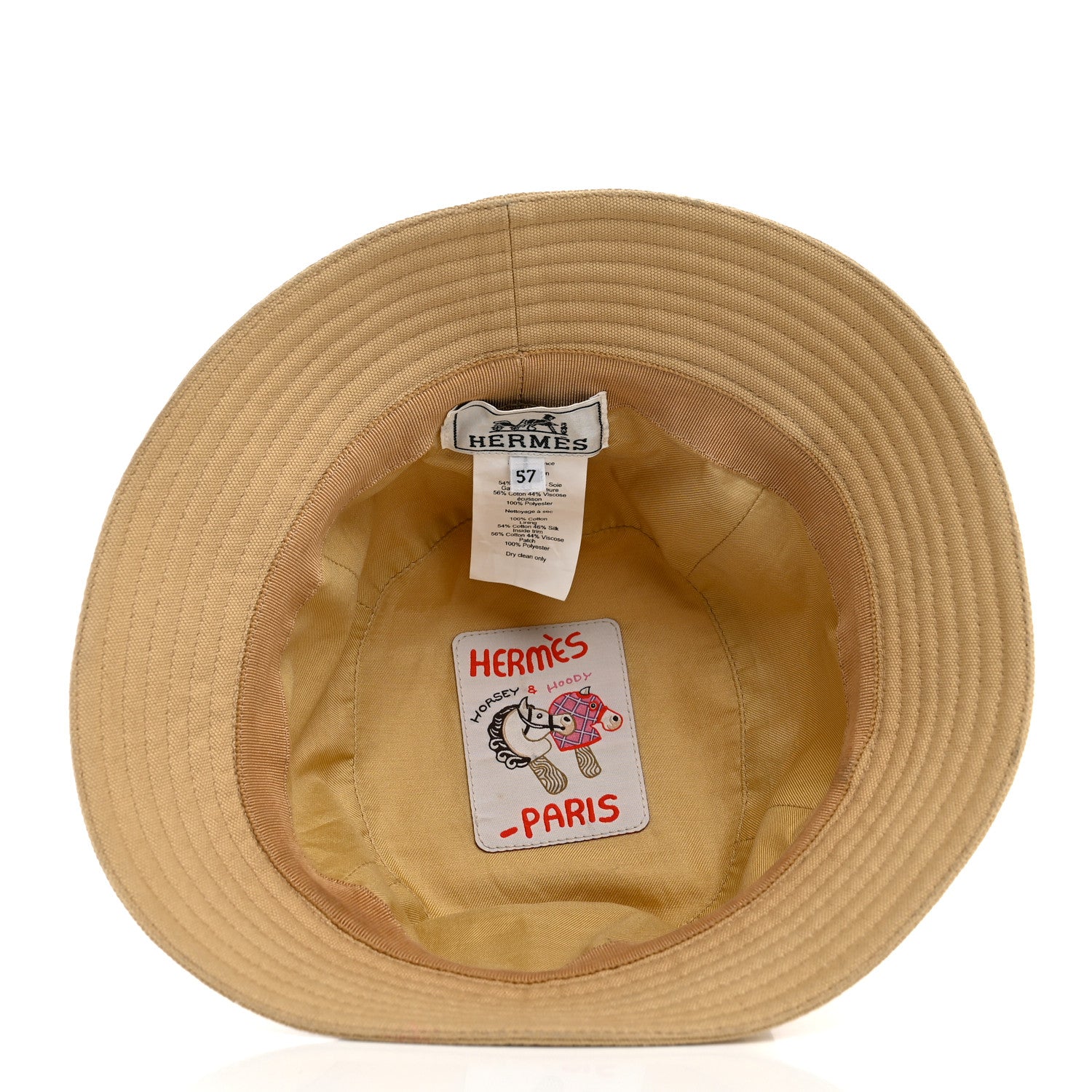 Hermes Cotton Canvas Calvi Seashell Bucket Hat 57 Naturel 7 of 9