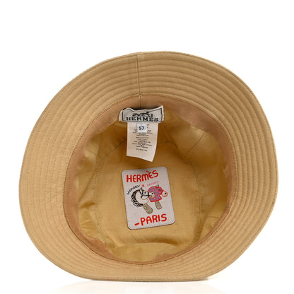 Hermes Cotton Canvas Calvi Seashell Bucket Hat 57 Naturel 7 of 9