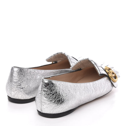 Gucci Galassia GG Marmont Fringe Flats 38.5 Argento 4 of 8