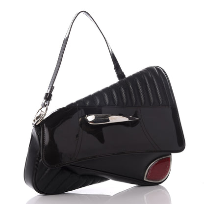 Christian Dior Leather Perforated Trailer Trash Handbag Black 2 of 14