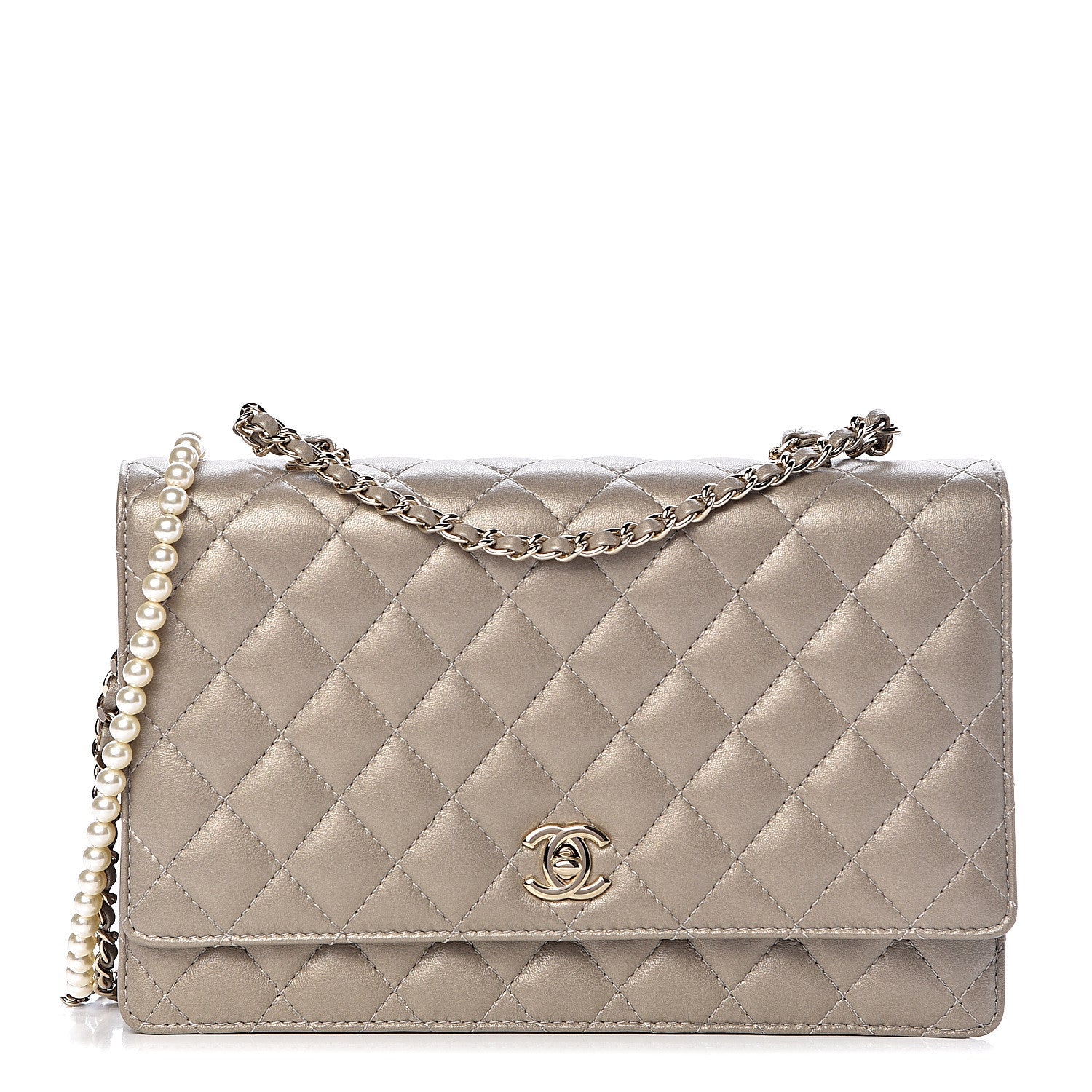Chanel Lambskin Quilted Fantasy Pearl Flap Light Gold 1 of 11