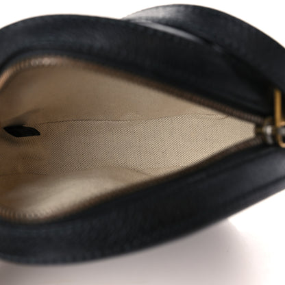 Gucci Velvet Calfskin GG Monogram Round Shoulder Bag Blue Beige 5 of 9