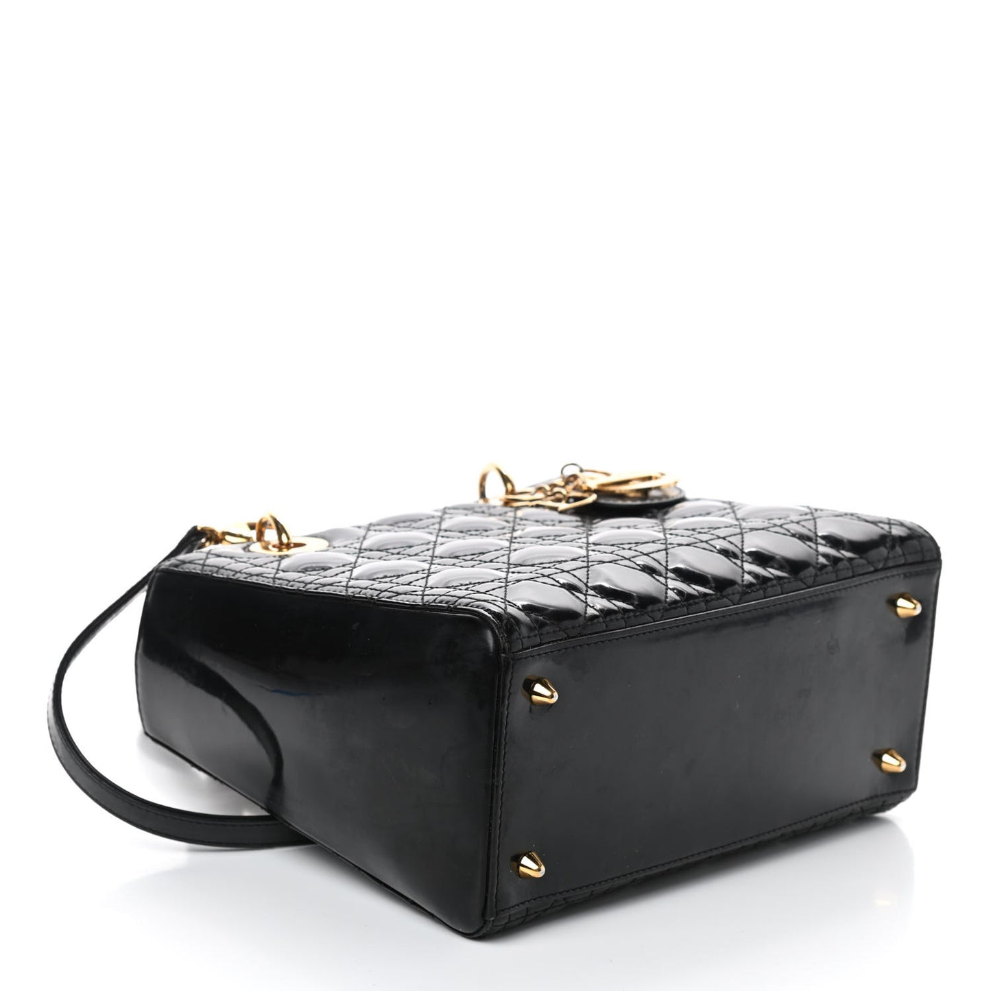 Patent Cannage Medium Lady Dior Black