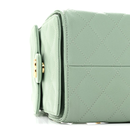 Chanel Caviar Quilted Small Chanel 25 Handbag Light Green 9 of 10