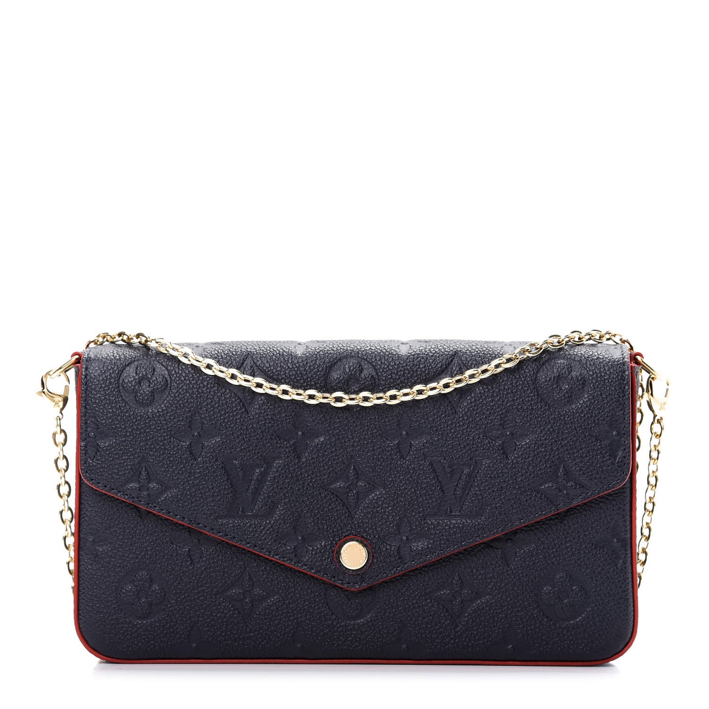 Empreinte Pochette Felicie Chain Wallet Marine Rouge
