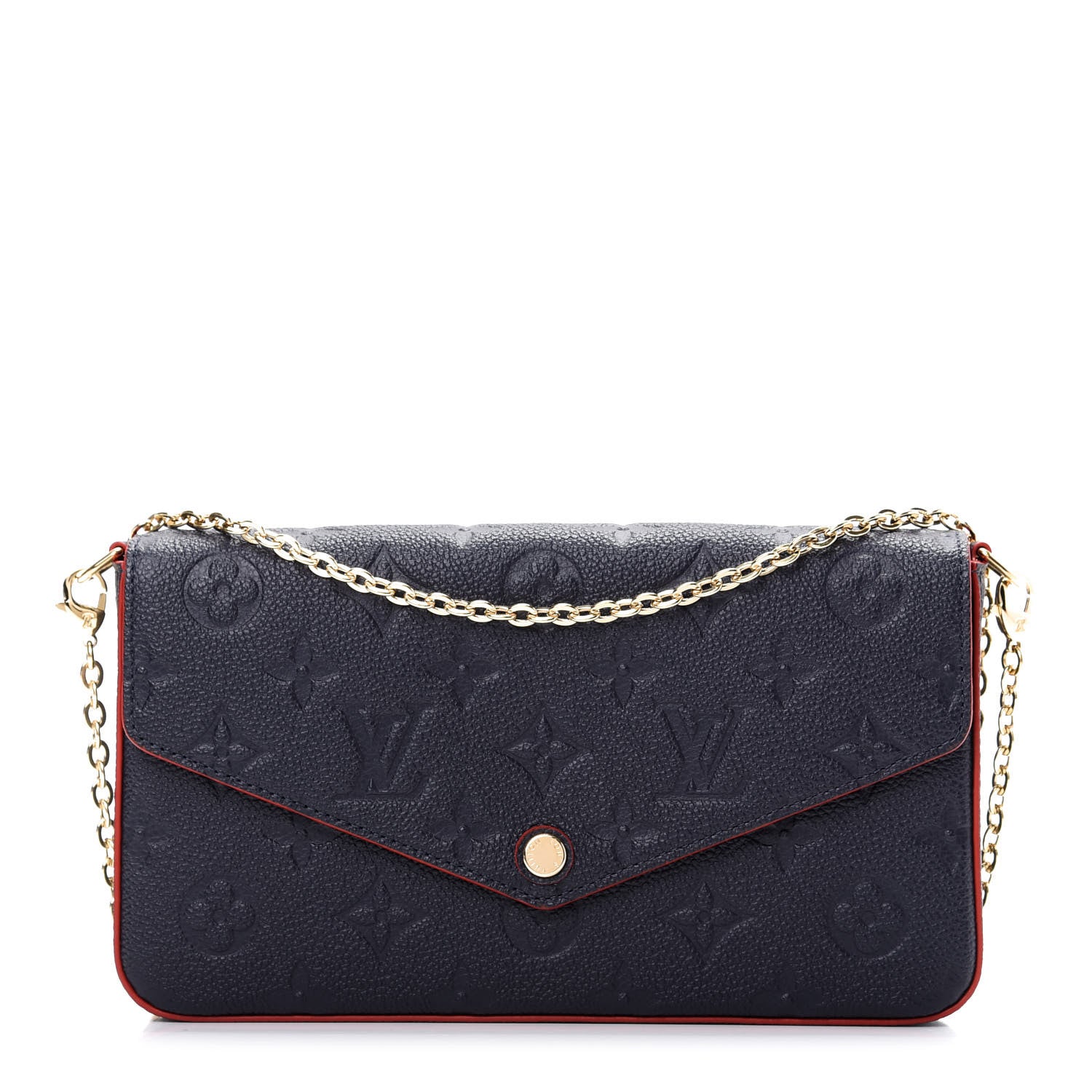 Louis Vuitton Empreinte Pochette Felicie Chain Wallet Marine Rouge 3 of 10