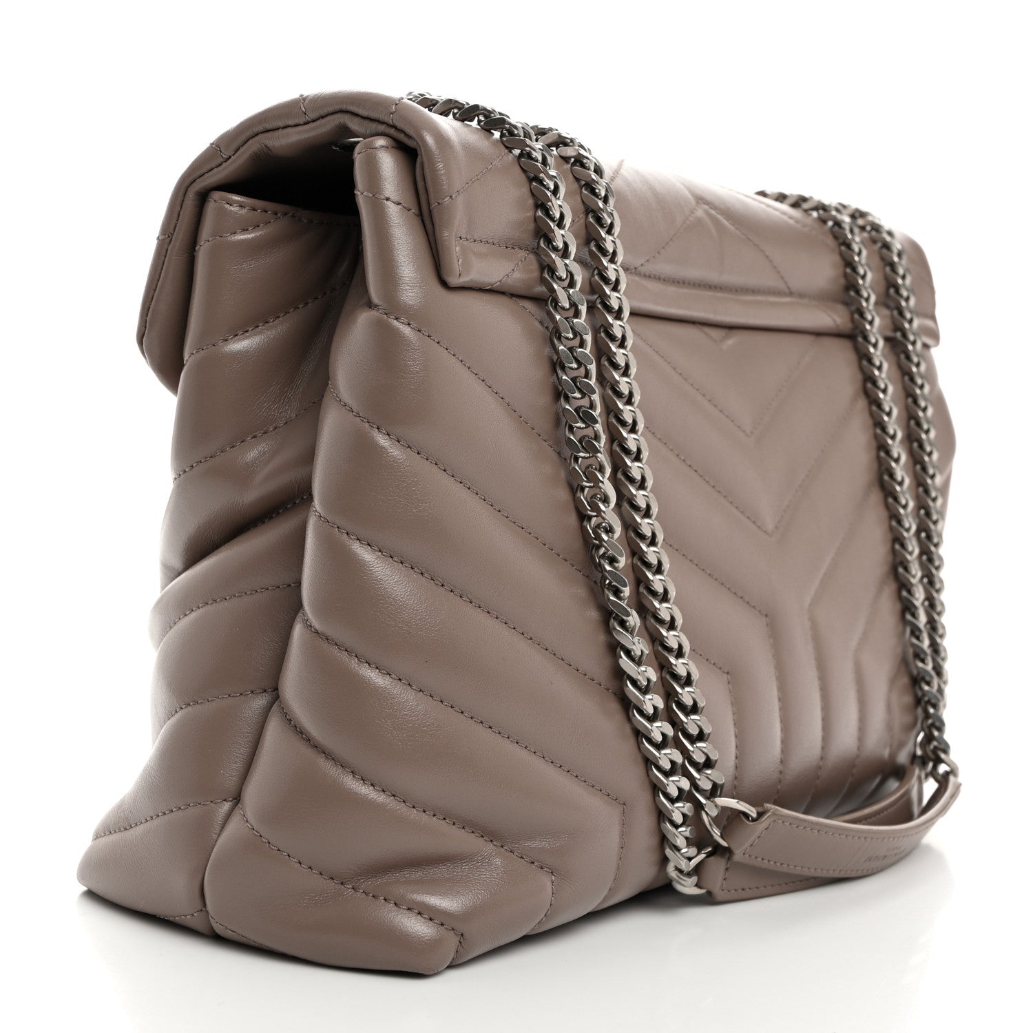 Saint Laurent Calfskin Y Quilted Monogram Medium Loulou Chain Satchel Mink 2 of 11