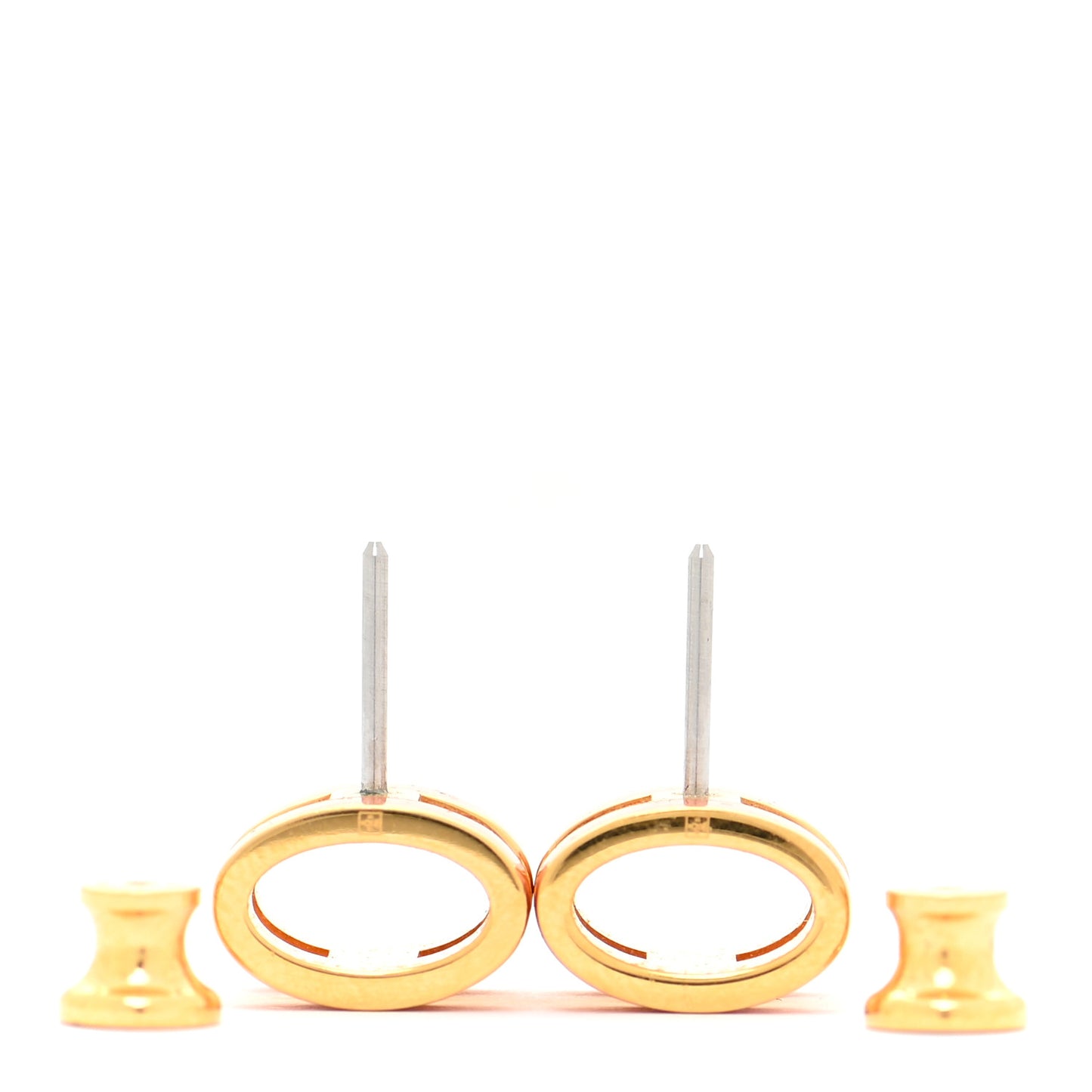 Gold Lacquered Pop H Earrings Orange
