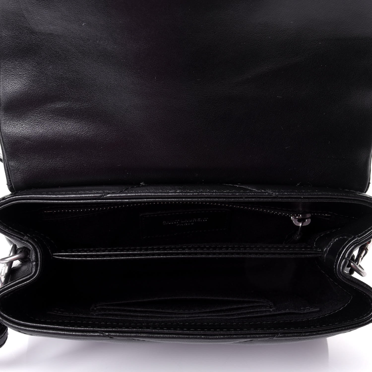 Saint Laurent Calfskin Y Quilted Monogram Toy Loulou Crossbody Bag Black 5 of 12