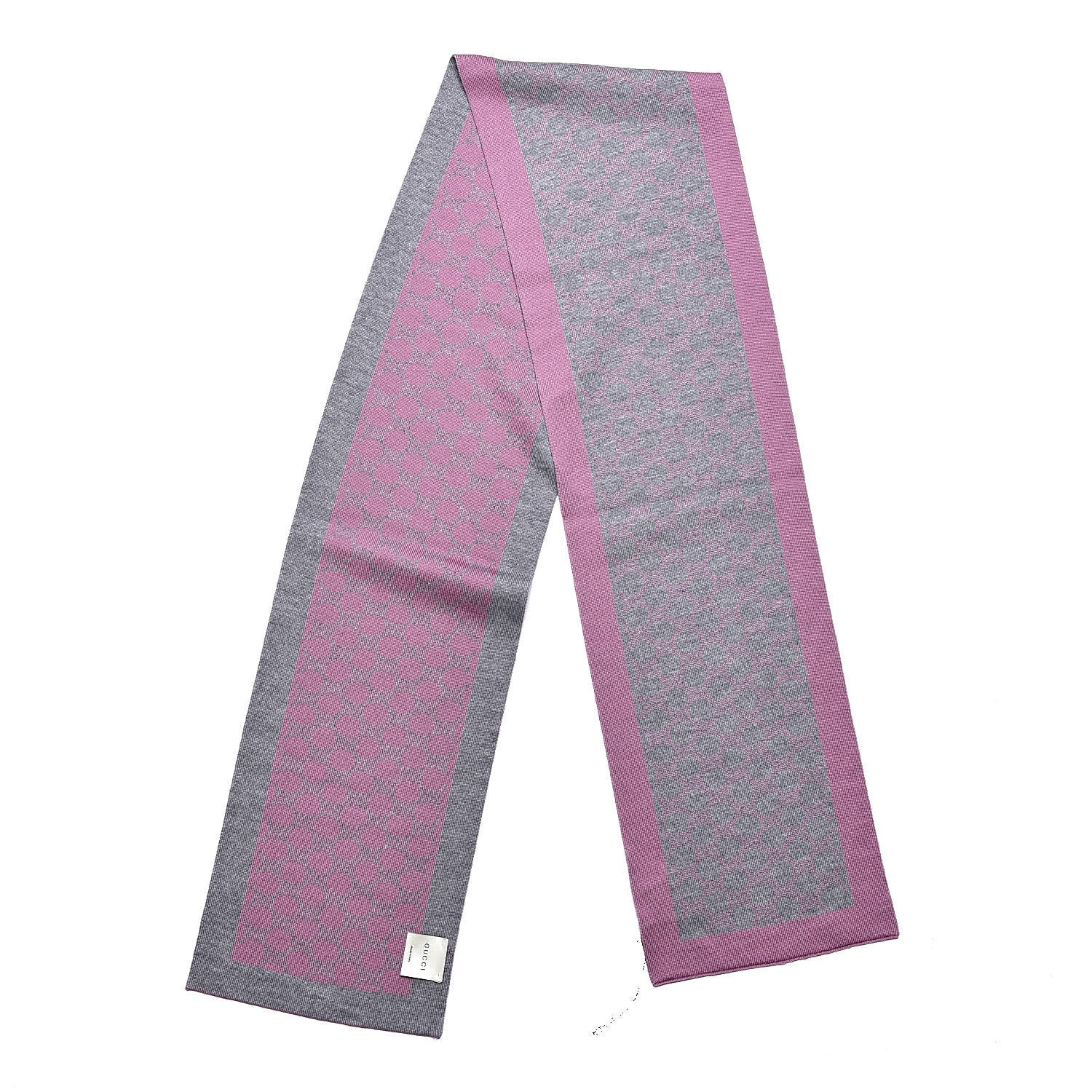 Gucci Wool Tricot GG Monogram Polina Scarf Roseate Light Grey 3 of 5