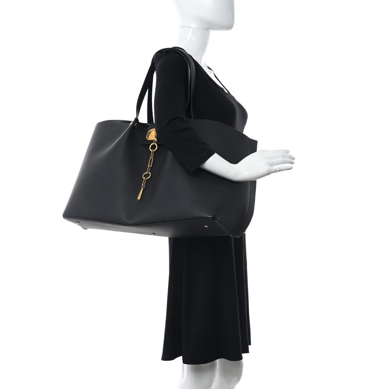 Valentino Garavani Grainy Calfskin Large VLogo Escape Shopper Black 2 of 10