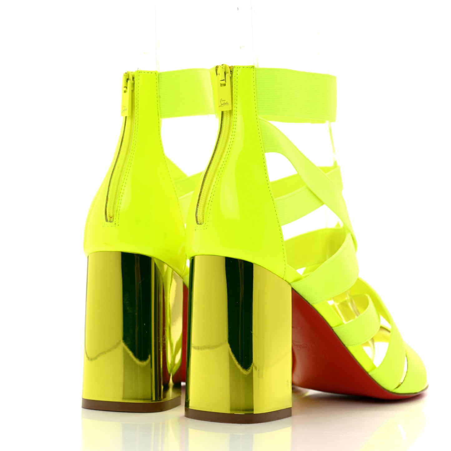Elastic Patent Gladiapop 85 Heel Sandals 38 Fluo Yellow