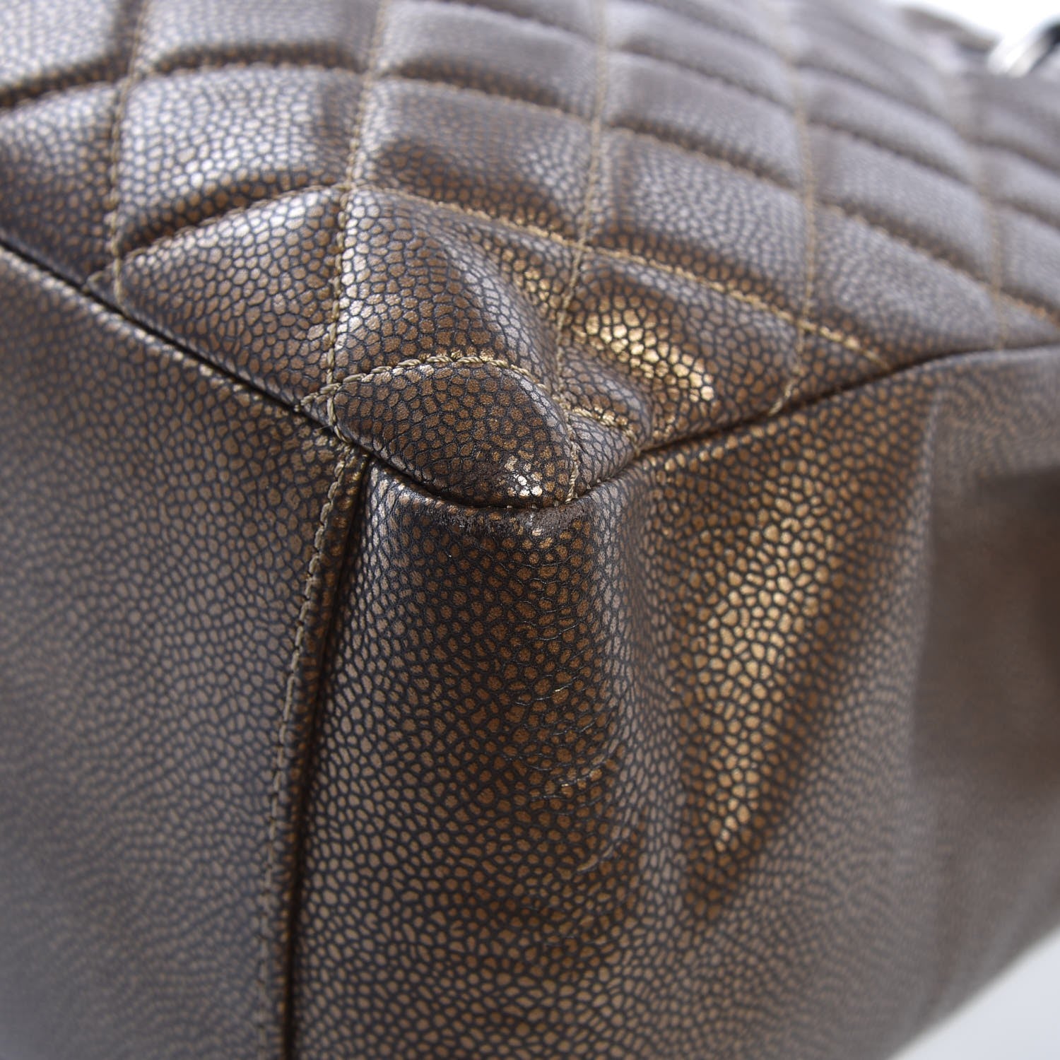 Chanel Metallic Caviar Quilted Grand Shopping Tote GST Bronze 10 of 12