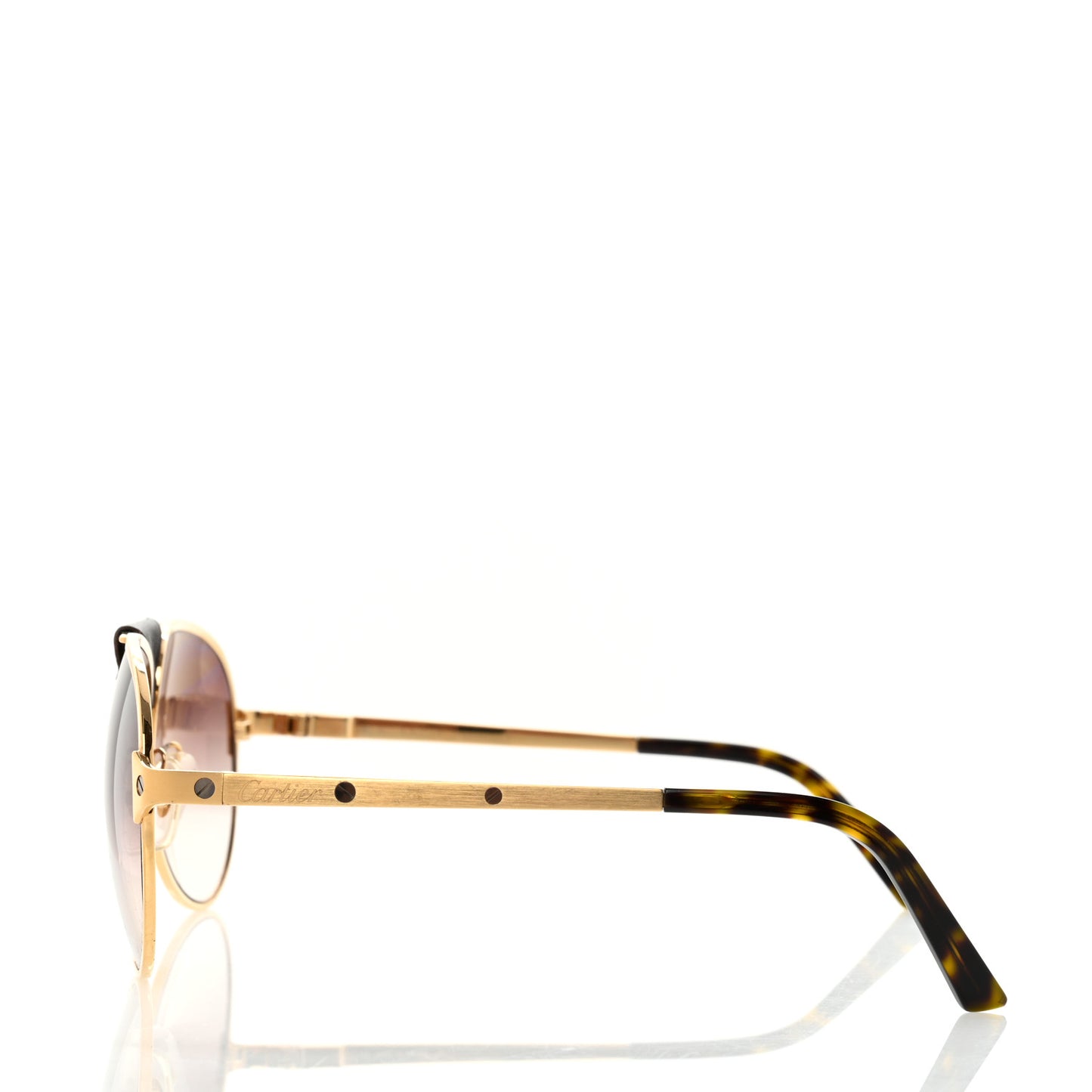 Santos de Cartier 135 Sunglasses Gold Black