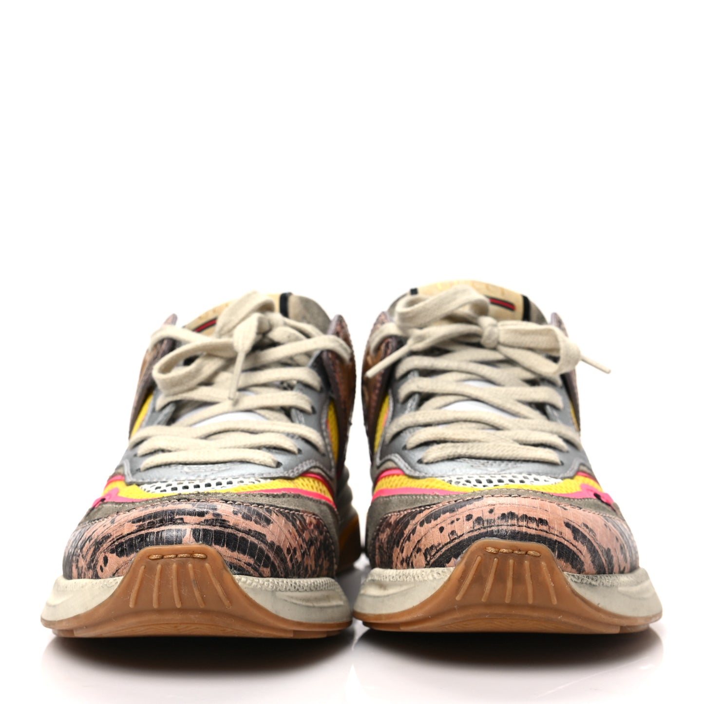 Suede Calfskin Tejus Printed Womens Ultrapace Sneakers 36.5 Pink Silver Oatmeal Yolk