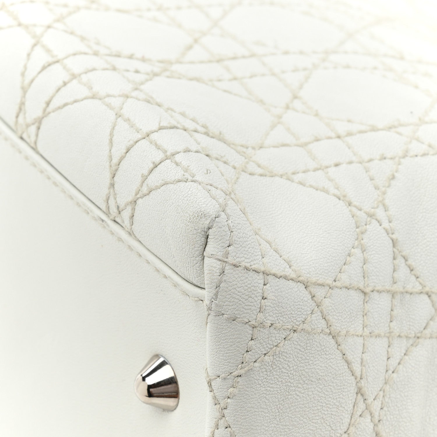 Christian Dior Lambskin Cannage Medium Soft Lady Dior White 11 of 14