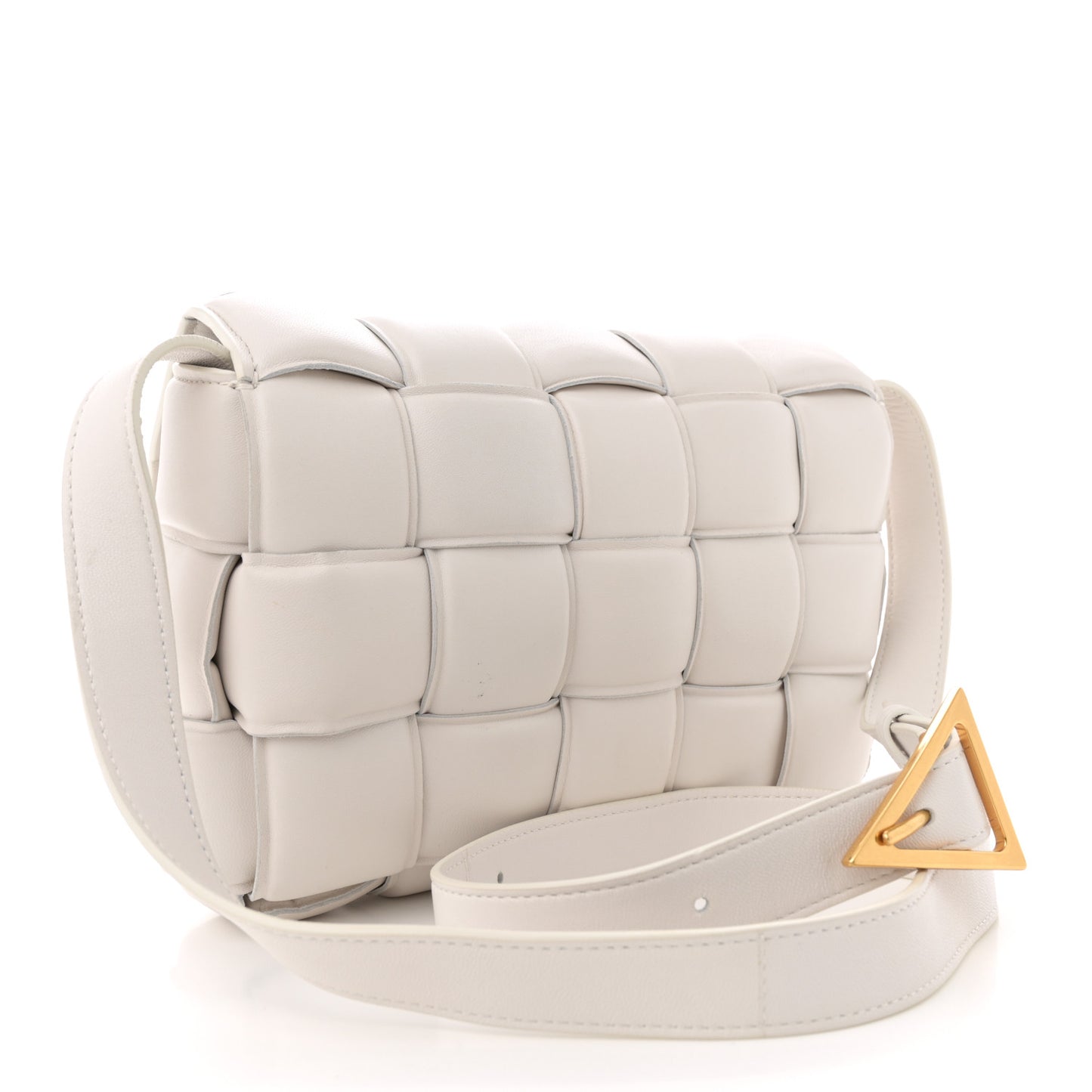 Nappa Maxi Intreccio Padded Cassette Crossbody Bag Chalk