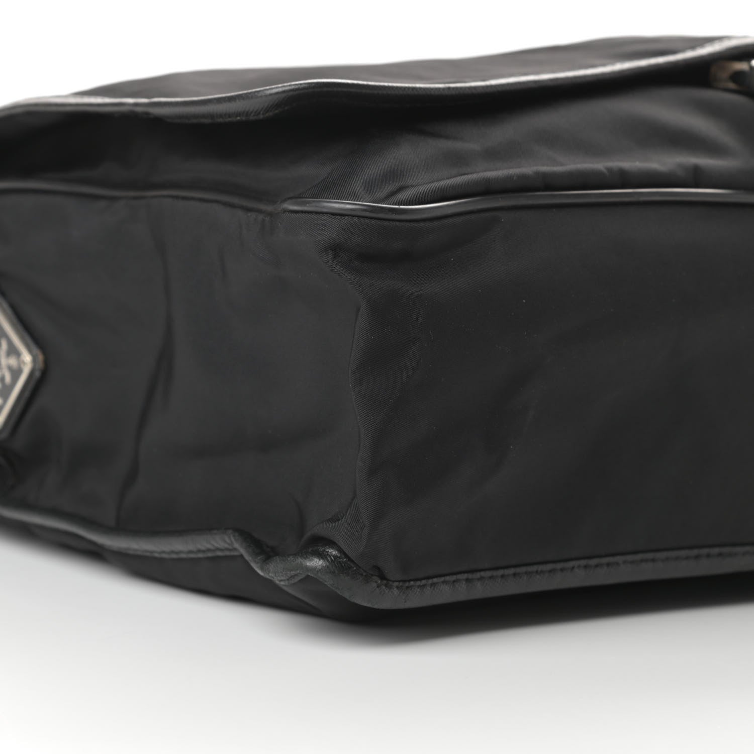 Prada Tessuto Nylon Saffiano Messenger Bag Black 9 of 13