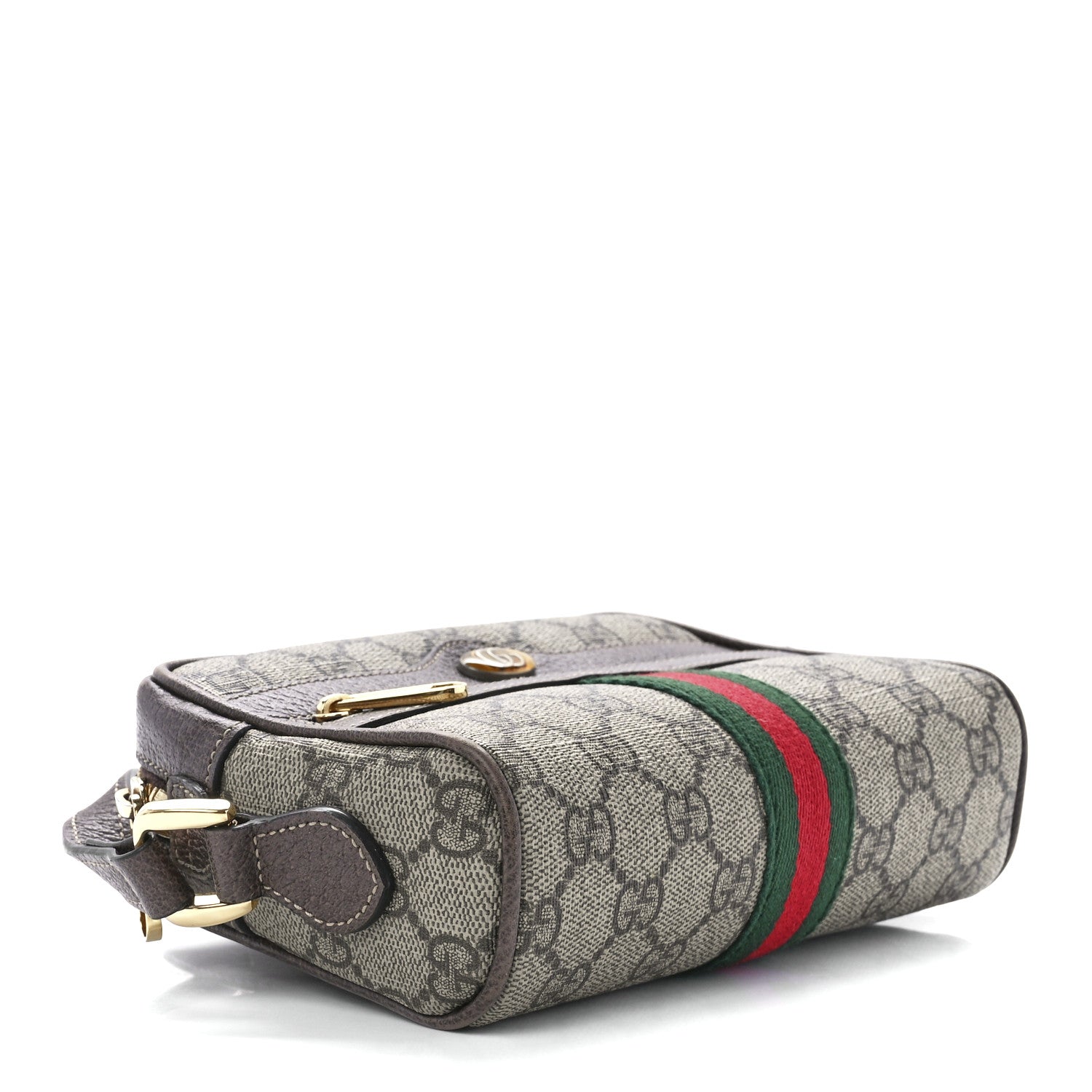 Gucci GG Supreme Monogram Web Mini Ophidia Shoulder Bag Brown 4 of 12
