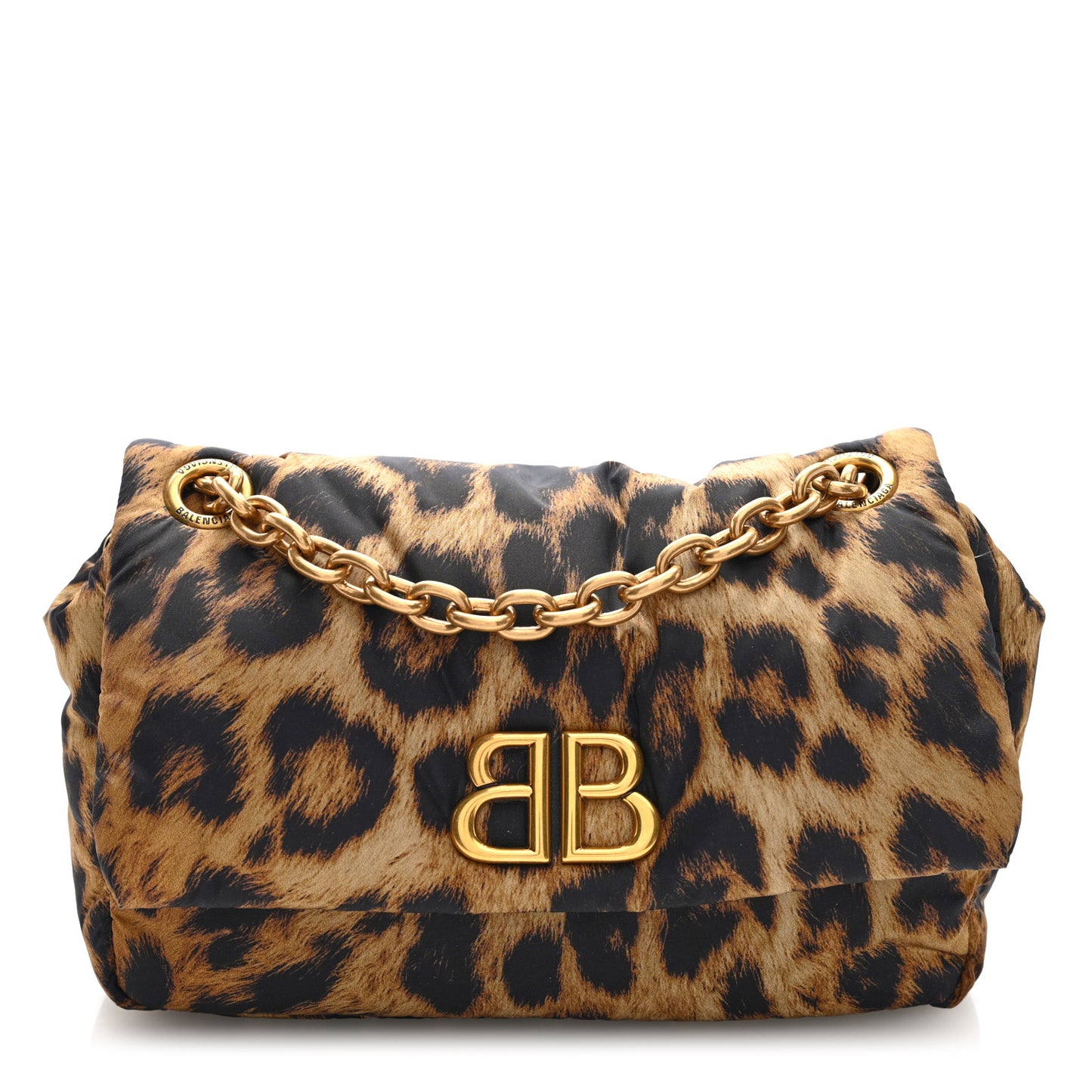 Nylon Monaco Mini Leopard Shoulder Bag Brown