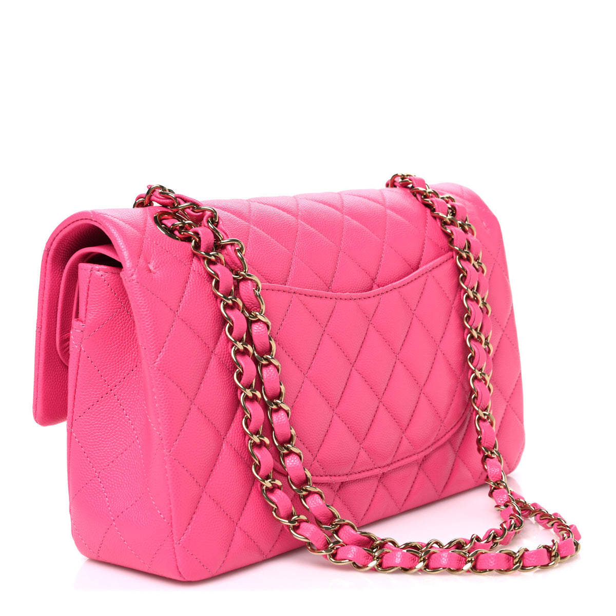Chanel Caviar Quilted Medium Double Flap Dark Pink 3 of 10